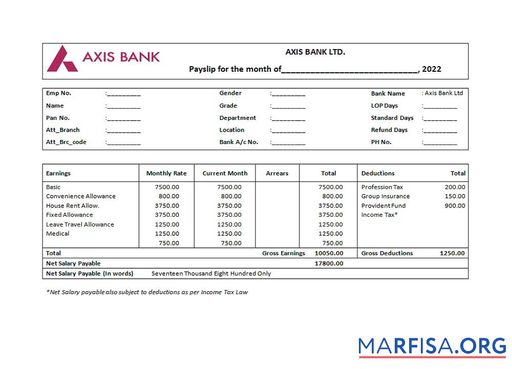 Printable India financial company employee sheet sample
